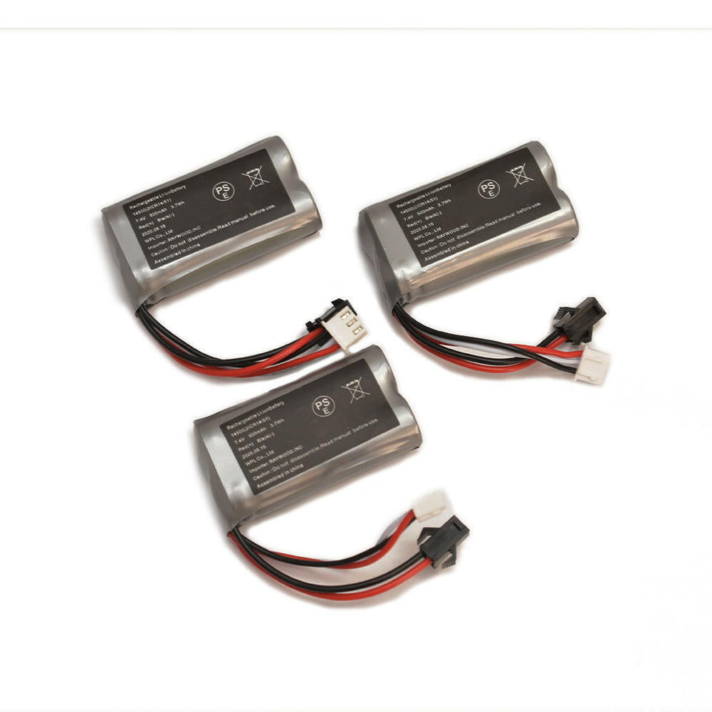 【生産終了品】【3個セット】WPL JAPAN バッテリー(500mAh)※2ピンタイプ