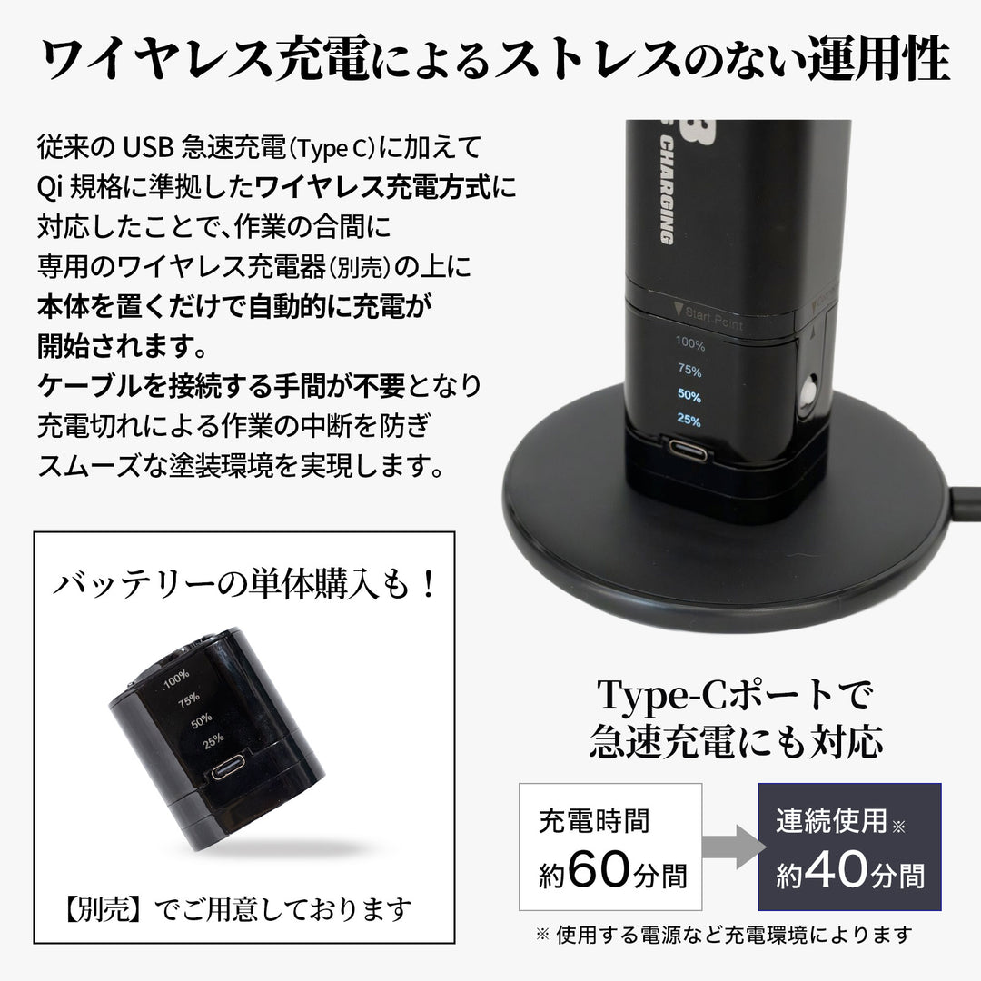 PROFIX Tech Liner ワイヤレス充電対応 充電式エアブラシセット TR-03 PRO【予約商品：12月中旬発送】