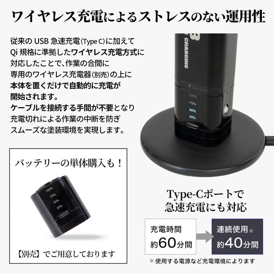 PROFIX Tech Liner ワイヤレス充電対応 充電式エアブラシセット TR-03 PRO【予約商品：12月中旬発送】