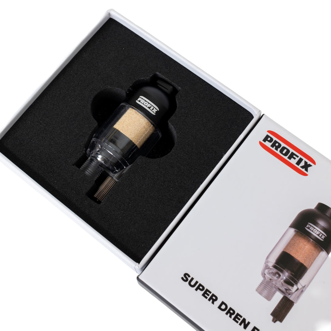 PROFIX AIR-SYSTEMS スーパードレンフィルター Ver.2｜1/8インチ対応 エアブラシ用 水抜き・ダスト除去フィルター ドレンプラグ付き