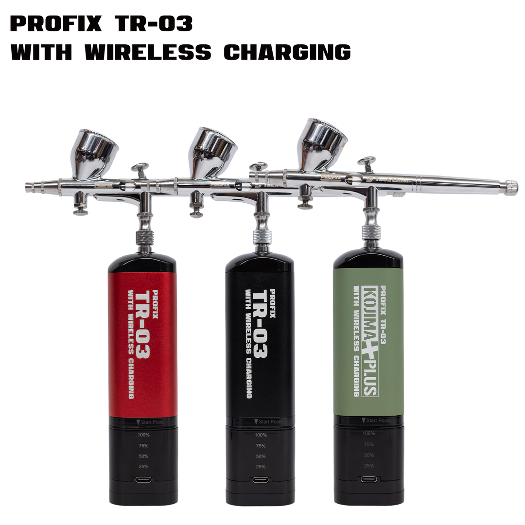 PROFIX Tech Liner ワイヤレス充電対応 充電式エアブラシセット TR-03 PROFIX Tech Liner ワイヤレス充電対応 充電式エアブラシセット TR-03