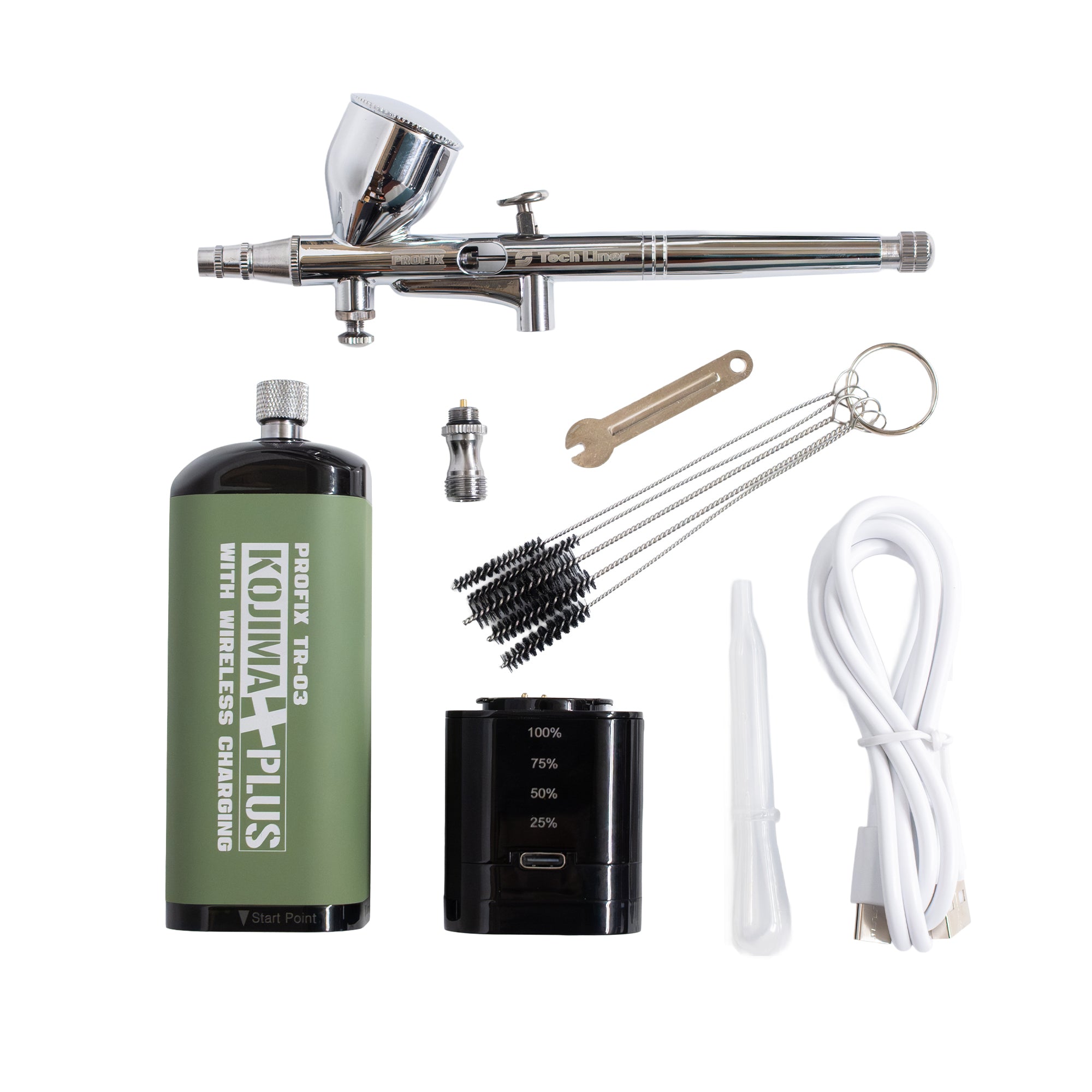 PROFIX Tech Liner ワイヤレス充電対応 充電式エアブラシセット TR-03