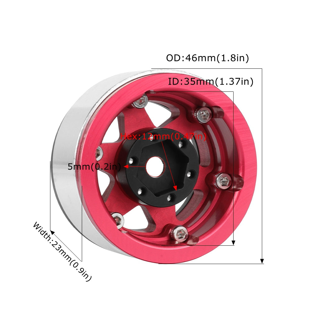 【問屋ワールド】クローラーRC用1.55インチアルミ製ビードロックホイール(CR17509)