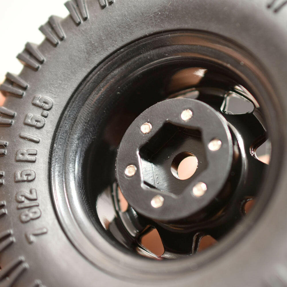 [問屋ワールド］クローラーRC用1.55インチスチール製ビードロックホイール・タイヤセット（75mm・タイプA）（4個セット）