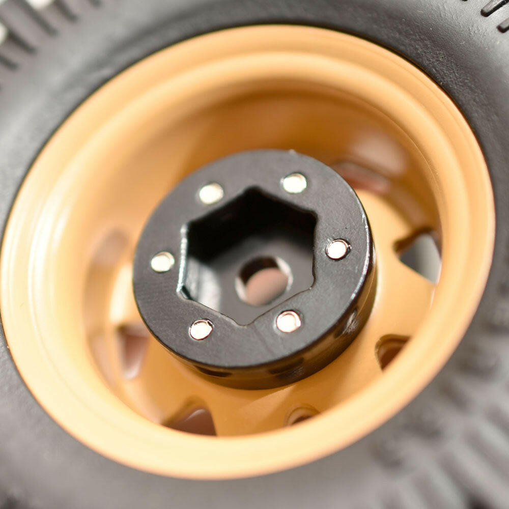 [問屋ワールド］クローラーRC用1.55インチスチール製ビードロックホイール・タイヤセット（75mm・タイプB）(4個セット)
